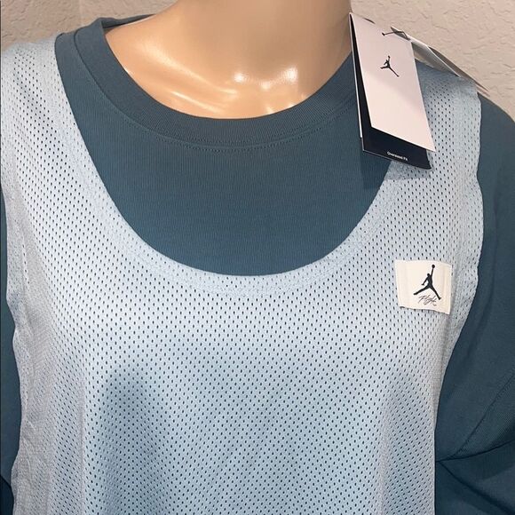 Nwt Jordan Women's Midi Dress in dark Teal and Light teal - Picture 3 of 9